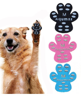 Aqumax Dog Anti Slip Paw Grips Traction Pads,Paw Protection with Stronger Adhesive, Non-Toxic,Multi-Use on Hardwood Floor or Injuries,12 sets-48 Pads M