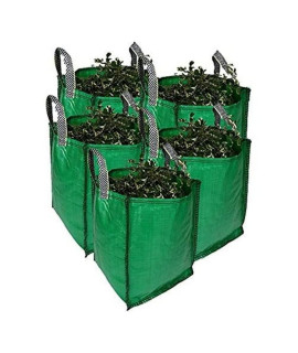 garden Waste Bags - 120 Litre - 1 to 5 Sacks - PREMIUM gRADE - Industrial Fabric and Handles - Heavy Duty gardengreen Waste Sacks (5 sacks)