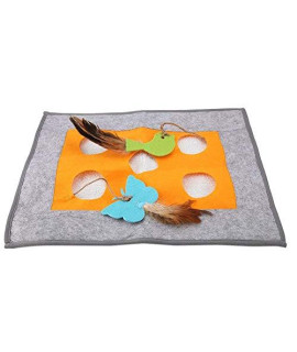 Lifyn2 cat cat Activity Play Mat Thermal Base cat Toy Blanket Foldable Fun Interactive PlayTraining cat Scratching Bed catnip Toy