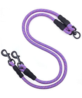 Mycicy Double Dog Leash Coupler, Tandem Leash for Two Dogs, No Tangle 360 Swivel Rotation Dual Strong Lead, for Large Medium Small Puppy Dogs (33inch)
