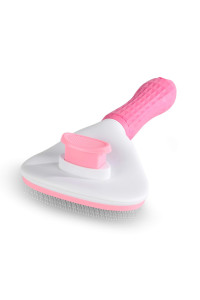 Cat Brush Pet Soft Brush for Shedding Removes Loose Undercoat,Slicker Brush for Pet Massage-Self Cleaning (Pink)