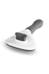 Cat Brush Pet Soft Brush for Shedding Removes Loose Undercoat,Slicker Brush for Pet Massage-Self Cleaning (Grey)