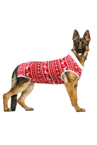 Lianzimau Christmas Costumes Clothes Dog Suit Dog Surgical Recovery Suit Onesie Dog Xmas Costume Abdominal Wounds Cone E Collar Alternative After Post-Operation Wear