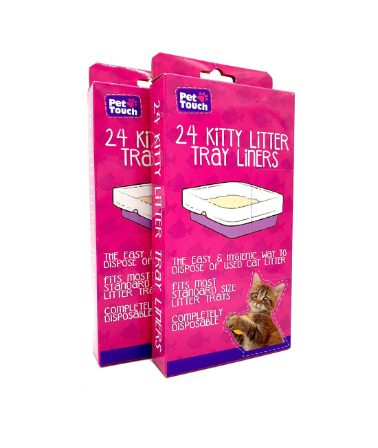 cat Litter Tray Liners Hygienic Disposable Standard Size for Litter Box (2 Pack ( 48 Liners ))