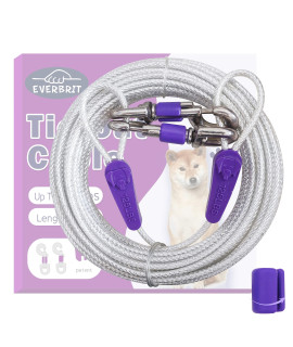 EVERBRIT Reflective Tie Out Cable for Heavy Dog Up to 125 Pound, 40 Feet, with Snap Safety Clip