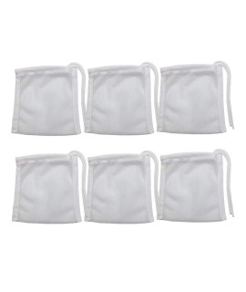6 Pack Small Sized Filter Bags for Activated Carbon,3 by 4 inches High Flow Aquarium Mesh Media Filter Bag with Drawstrings for Fish Tank Charcoal Filter Bags