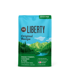 BIXBI Liberty Grain Free Dry Dog Food, Original Recipe, 22 lbs - Fresh Meat, No Meat Meal, No Fillers - Gently Steamed & Cooked - No Soy, Corn, Rice or Wheat for Easy Digestion - USA Made