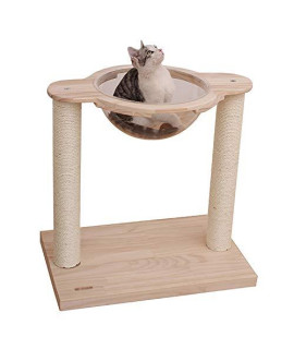 ZRONgQF cat Activity Trees cat Tower Wooden cat climbing Frame comfortable Pet Activity centre cat Tower Tree House with Scratching Post 0926 (color : Brown)