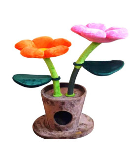 ZRONGQF Cat Activity Trees Cat Tower Cat Tree Tower Cat Climbing Frame Comfortable Pet Activity Centre Single Flower Pot Shape with Sisal Scratching Post 0926 (Color : Multi-Colored)