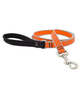 Lupine Reflective Dog Leash 4-Foot by 34 Wide Orange Diamond