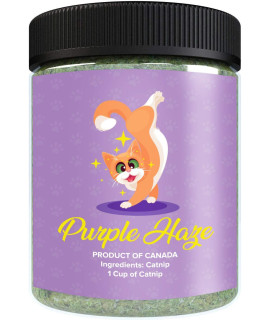 Purple Haze Catnip, Premium Blend Safe for Cats, Infused with Maximum Potency Your Kitty is Sure to Go Crazy for (1 Cup)