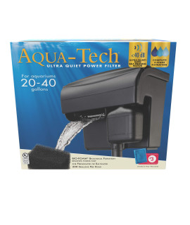 Aqua-Tech Ultra Quiet Power Filter, For Aquariums 20-40 Gallons