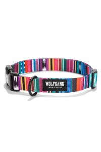 Wolfgang Premium Adjustable Dog Training Collar, Made in USA, Quetzal Print, Medium (1 Inch x 12-18 Inch)