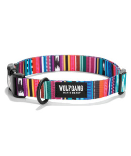 Wolfgang Premium Adjustable Dog Training Collar, Made in USA, Quetzal Print, Medium (1 Inch x 12-18 Inch)