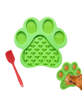 Dog Licking Mat for Anxiety Peanut Butter Slow Feeder Dog Bowls Dog Licking Pad with Strong Suction to Wall for Pet Bathing,Grooming,and Dog Training B08GPRF8SH (Green-mat)