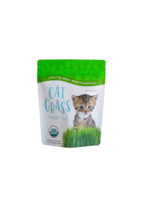 Certified Organic Cat Grass Seeds by Handy Pantry - Non-GMO Wheatgrass Seeds for Cats, Dogs, Rabbits, Pets - Wheat Grass Hairball Remedy for Cats - Hard Red Wheat for Your Home Cat Grass Kit (12 oz.)