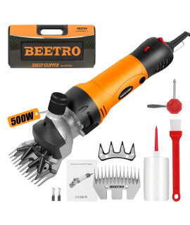 BEETRO 500W, Electric Professional Sheep Shears, Animal Grooming Clippers for Sheep Alpacas Goats and More, 6 Speeds Heavy Duty Farm Livestock Haircut, with an Extra Set of Shearing Blades