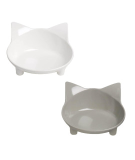 Cat Bowls Cat Food Bowl Non Slip Pet Bowl Shallow Cat Water Bowl Cat Feeding Wide Bowls to Stress Relief of Whisker Fatigue Dog Bowl Dish for Puppy Cats Rabbits Small Animals(Safe Food-Grade Material)