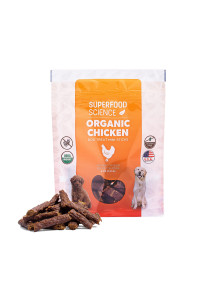 Superfood Science Organic Chicken Dog Treats with Sweet Potato, Turmeric, and Flaxseed, Gluten-Free Healthy Dog Treats, Small Stick Dog Training Treats, Semi-Soft Chews for All Breeds and Sizes, 5 oz