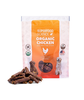 Superfood Science Organic Chicken Dog Treats with Sweet Potato, Turmeric, and Flaxseed, Gluten-Free Healthy Dog Treats, Small Stick Dog Training Treats, Semi-Soft Chews for All Breeds and Sizes, 5 oz