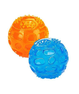 ACEONE Dog Squeaky Ball, Durable Pet Squeak Chew Bouncy Rubber Toy Balls for Small Large Dogs Indestructible Exercise Training Playing