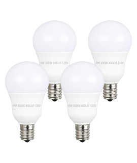 ganiude E17 Intermediate Base LED Bulbs, 6W (60-Watt Equivalent) g14 globe Light Bulbs, 3000K Soft White, 600LM, Non-Dimmable ceiling Fan Light Bulbs, 4-Pack