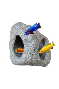 SpringSmart Aquarium Hideaway Rock Cave for Aquatic Pets to Breed, Play and Rest, Safe and Non-Toxic Ceramic Fish Tank Ornaments, Decor Stone for Betta