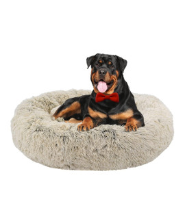 FuzzBall Fluffy Luxe Pet Bed, Calming Donut Cuddler - Machine Washable, Waterproof Base, Anti-Slip (for Extra Large Dogs up to 120lbs)