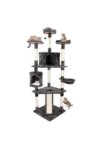 79in Cat Tree Tower for Indoor Cats Multi-Level Cat Furniture Condo Kitten Kitty Pet House with Scratching Posts, Plush Perch, Condo and Hammock
