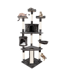 79in Cat Tree Tower for Indoor Cats Multi-Level Cat Furniture Condo Kitten Kitty Pet House with Scratching Posts, Plush Perch, Condo and Hammock