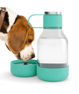 asobu Tritan Water Bottle with Dog Bowl Attached 50 Ounces (Green)
