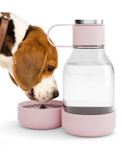 asobu Tritan Water Bottle with Dog Bowl Attached 50 Ounces (Pink)