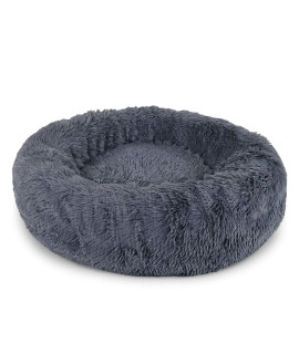 Dibea DB00387 Dog Bed Round Dog Sofa cat Bed Donut Dark grey Diameter 100 cm One Size Dark grey 35 kg