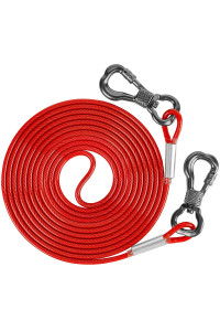 XiaZ Dog Tie Out Cable, 60 FT Dog Runner Cable with Swivel Hook, Dog Leash Run Trolley for Yard Outdoor and Camping, Rust- Proof Training Leash for Small to Medium Pets Up to 120 LBS