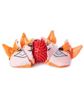 ZENAPOKI Dog Toys for Aggressive Chewers (3in1) - Squeaky Dog Toys Interactive - Dog Toys for Medium Dogs, Large & Small Breeds - Puppy Teething Chew Dog Toy - Juguetes Perros - Orange