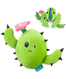 Barkbox 2 in 1 Interactive Plush Dog Toy - Rip and Reveal Dog Toy for Small Dogs - Stimulating Squeaky Pet Enrichment and Puppy Toys Consuela The Cactus (Small)