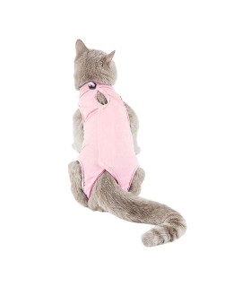 TORJOY Kitten Onesies,Cat Recovery Suit for Abdominal Wounds or Skin Diseases,After Surgery Wear Anti Licking Wounds,Breathable E-Collar Alternative for Cat Pink M