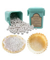 PLANTIONAL Pie Weights For Baking: 132 LB 10mm Baking ceramic Beans Pie crust Weights With Wheat Straw container For Blind Baking Pastry(green)