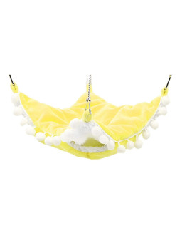 hionre Hamster Warm Double Layer Hanging Hammock Soft Nest House cage Sleeping Bed Small Pets Accessories - Yellow L