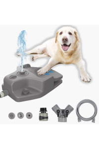 Dog Water Fountain, Automatic Pet Water Fountain Step On Paw Activated Dog Water Dispenser with 3 Nozzles, 9.8FT Hose & Y Splitter for Small, Medium to Large Dogs
