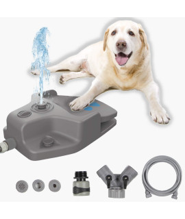 Dog Water Fountain, Automatic Pet Water Fountain Step On Paw Activated Dog Water Dispenser with 3 Nozzles, 9.8FT Hose & Y Splitter for Small, Medium to Large Dogs