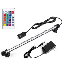 iKefe 15 Color Changing LED Fish Tank Aquarium Submersible Light with Remote/Colored Aquarium LED Tank Lights Fixture for Underwater Decorations, Plant Grow, Saltwater Freshwater Fish, KR5015