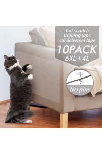 OIFIO Furniture Protectors From cats,cat Scratch Deterrent Tape,cat couch Protector, 6PcS Large Size 178L 12W4PcS trumpets 178L 6W, Double Side Anti-Scratch Tape, clear training tape, No Pins