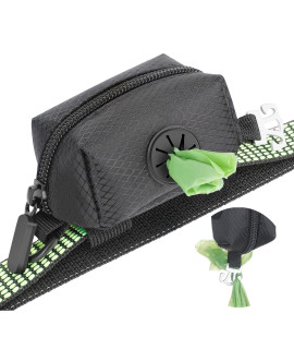 MalsiPree Dog Poop Bag Dispenser with Used Waste Bag Holder Carrier - Improved Elastic Strap & Metal Buckle Greatly fits Any Dog Leash Bags Not Included