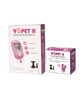VQ PET H Blood Glucose Monitoring System for Pet Use Starter KIT with 50 Test Strips