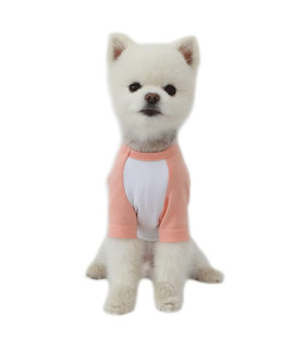 Lucky Petter Dog cotton Shirts for Small and Large Dogs Raglan T-Shirts Soft Breathable Dog Shirt pet clothes (X-Small, WhitePeach)