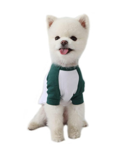 Lucky Petter Dog cotton Shirts for Small and Large Dogs Raglan T-Shirts Soft Breathable Dog Shirt pet clothes (X-Small, Whitegreen)