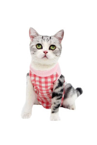 Coppthinktu Cat Recovery Suit for Abdominal Wounds or Skin Diseases, Breathable E-Collar Alternative for Cats and Dogs, After Surgery Wear Anti Licking Wounds (S, Z-Pink)