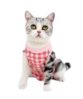 Coppthinktu Cat Recovery Suit for Abdominal Wounds or Skin Diseases, Breathable E-Collar Alternative for Cats and Dogs, After Surgery Wear Anti Licking Wounds (L, Z-Pink)