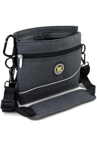 Viklluyr Dog Treat Pouch Bag with Magnetic Closure, 2 Zip Pockets, Dog Food Bag with Removable Inner Pocket, Padded Shoulder Strap, Perfect Food Bag for Agility Training - Including Carabiner
